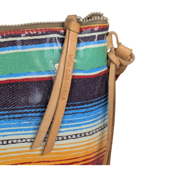 Consuela Downtown Crossbody Bag in Deanna Canvas Stripe Multicolor Yellow Blue - Picture 11 of 16